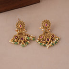 Stunning antique gold kundan stone multicolor mangalsutra set
