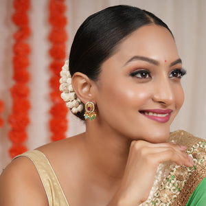 Cute stone antique gold stone drop earring