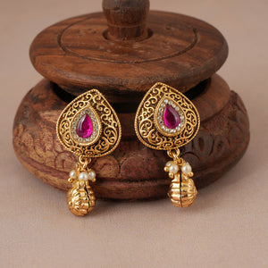 Amazing antique gold traditional stone earring
