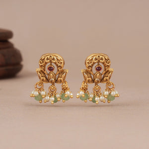 Cute antique stone drop small earring