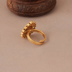 Stunning antique gold multicolor stone pear shape finger ring
