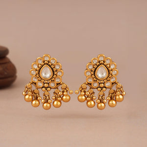 Stunning antique gold kundan gold ball earring
