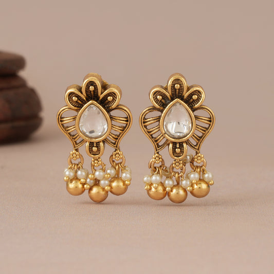 Cute elegant kundan antique earring for women