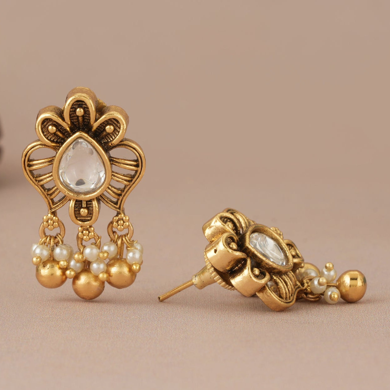 Cute elegant kundan antique earring for women