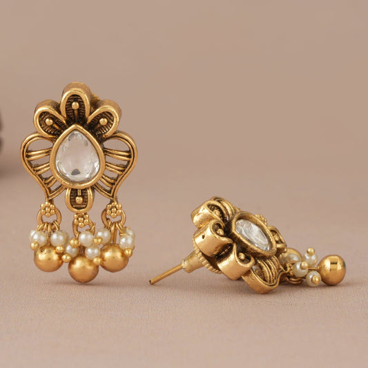 Cute elegant kundan antique earring for women