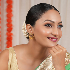 Stunning stone antique ball pearl traditional earring