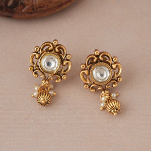 Cute elegant antique gold kundan traditional earring