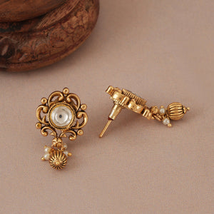 Cute elegant antique gold kundan traditional earring