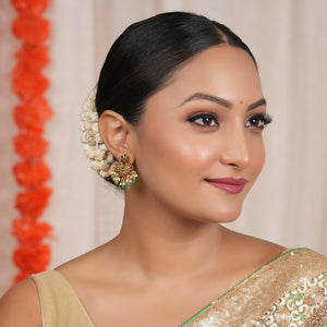 Stunning antique gold plated multicolor stone earring for women