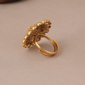 Amazing antique gold ruby stone adjustable finger ring