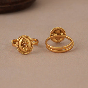 Cute elegant antique gold plain toe ring