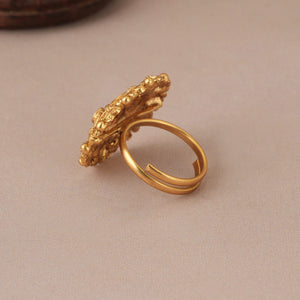 Beautiful antique gold kalash finger ring