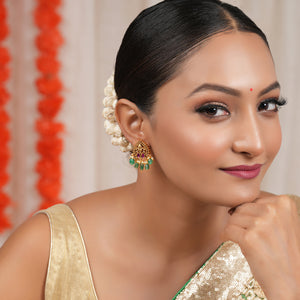 Beautiful multicolor stone ruby antique gold earring