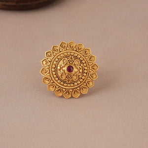 Antique gold big cocktail ring for women