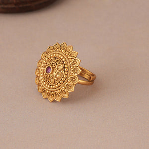 Antique gold big cocktail ring for women