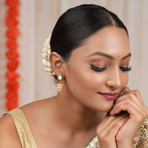 Pearl drop antique gold antique gold kundan earring