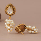 Pearl drop antique gold antique gold kundan earring
