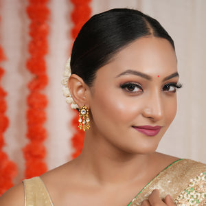 Beautiful Kundan drop antique gold earring