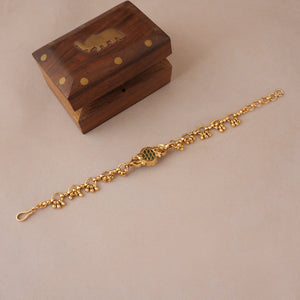 Cute elegant multicolor antique gold bracelet