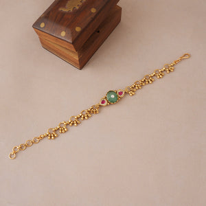 Cute elegant multicolor antique gold bracelet