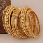 Stunning intricate antique stone bangle set (set of 6 )