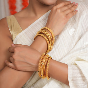 Stunning intricate antique stone bangle set (set of 6 )