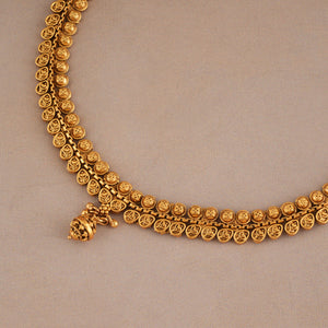 Beautiful plain antique gold plated necklace set