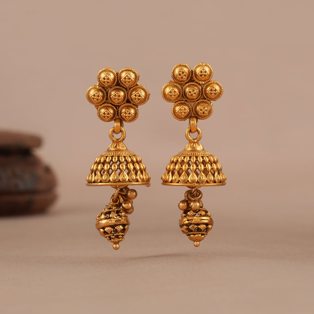 Beautiful plain antique gold plated necklace set