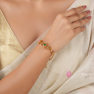 Cute sleek antique gold stone bracelet for women
