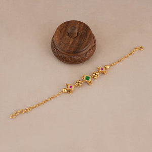 Cute sleek antique gold stone bracelet for women