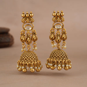 Beautiful kundan antique gold layered choker necklace set