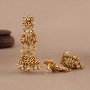 Beautiful kundan antique gold layered choker necklace set