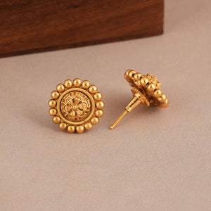 Stunning elegant floral antique gold plain necklace set