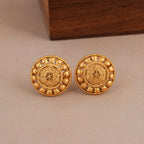 Cute elegant plain antique gold necklace set with earring