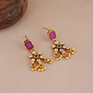 Elegant antique gold stone mangalsutra set