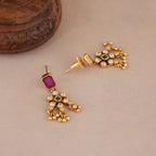 Elegant antique gold stone mangalsutra set