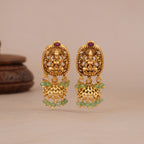 Elegant antique gold maa lakshmi side brooch necklace set I Temple Jewellery
