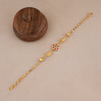 Elegant antique gold stone adjustable bracelet for women