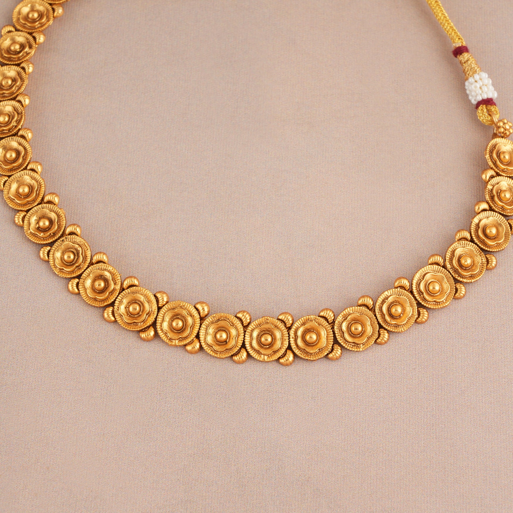 Cute elegant antique gold necklace set for women