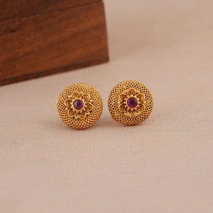 long antique gold floral mangalsutra necklace set