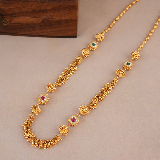 Amazing antique gold multicolor stone mala