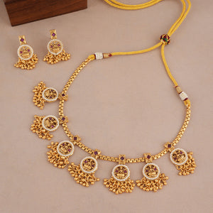 Beautiful traditional maa lakshmi pearl necklace set I Temple Jewellery