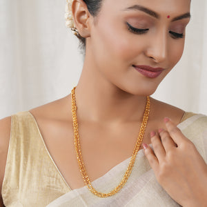 Elegant three layer antique gold plated chain