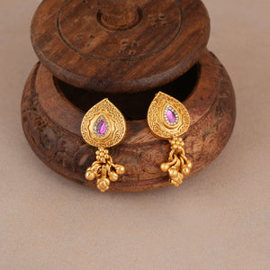 Traditional antique gold high polish mangalsutra set