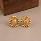 Elegant antique gold oval shaped necklace set