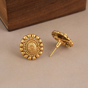 Elegant antique gold oval shaped necklace set