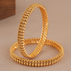 Plain antique gold traditional bangle set