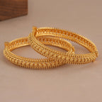 Amazing antique gold plain floral bangle set