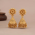 Stunning long antique gold traditional necklace set with earring