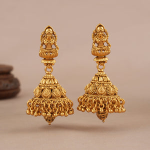 Beautiful long antique gold maa lakshmi necklace set I Temple Jewellery